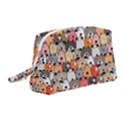 Cute Dog Seamless Pattern Background Wristlet Pouch Bag (Medium) View1