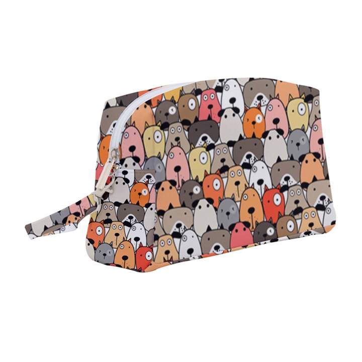 Cute Dog Seamless Pattern Background Wristlet Pouch Bag (Medium)