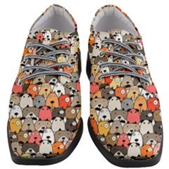 Cute Dog Seamless Pattern Background Women Heeled Oxford Shoes by Pakjumat