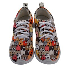 Cute Dog Seamless Pattern Background Women Athletic Shoes by Pakjumat