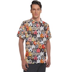 Cute Dog Seamless Pattern Background Men s Polo T-shirt by Pakjumat