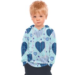 Hearts Pattern Paper Wallpaper Blue Background Kids  Overhead Hoodie