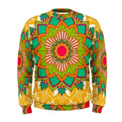 Mandala Patterns Yellow Men s Sweatshirt