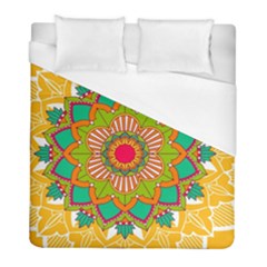 Mandala Patterns Yellow Duvet Cover (full/ Double Size) by Pakjumat