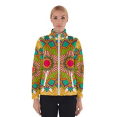 Mandala Patterns Yellow Women s Bomber Jacket