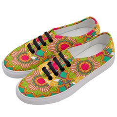 Mandala Patterns Yellow Women s Classic Low Top Sneakers