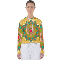 Mandala Patterns Yellow Women s Slouchy Sweat