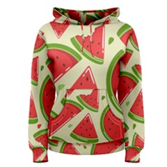 Cute Watermelon Seamless Pattern Women s Pullover Hoodie