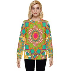 Mandala Patterns Yellow Hidden Pocket Sweatshirt