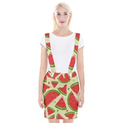 Cute Watermelon Seamless Pattern Braces Suspender Skirt by Pakjumat