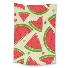 Cute Watermelon Seamless Pattern Large Tapestry