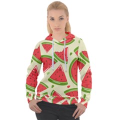 Cute Watermelon Seamless Pattern Women s Overhead Hoodie