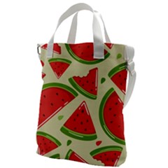 Cute Watermelon Seamless Pattern Canvas Messenger Bag by Pakjumat