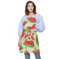 Cute Watermelon Seamless Pattern Pocket Apron by Pakjumat