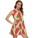 Cute Watermelon Seamless Pattern Tiered Sleeveless Mini Dress View2