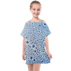 Drop Water Background Macro Splash Rain Drink Kids  One Piece Chiffon Dress by Pakjumat