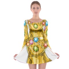 The Infinity Gauntlet Thanos Long Sleeve Skater Dress by Maspions