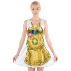 The Infinity Gauntlet Thanos V-neck Sleeveless Dress