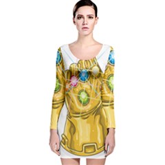 The Infinity Gauntlet Thanos Long Sleeve Velvet Bodycon Dress