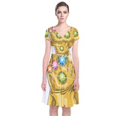 The Infinity Gauntlet Thanos Short Sleeve Front Wrap Dress