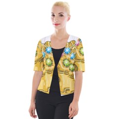 The Infinity Gauntlet Thanos Cropped Button Cardigan by Maspions