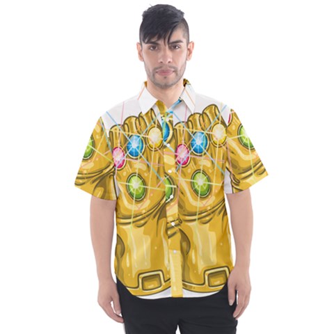 The Infinity Gauntlet Thanos Men s Short Sleeve Shirt by Maspions