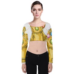 The Infinity Gauntlet Thanos Velvet Long Sleeve Crop Top by Maspions