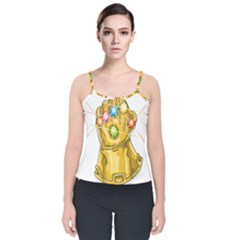 The Infinity Gauntlet Thanos Velvet Spaghetti Strap Top by Maspions