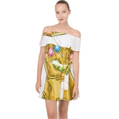 The Infinity Gauntlet Thanos Off Shoulder Chiffon Dress