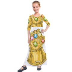 The Infinity Gauntlet Thanos Kids  Quarter Sleeve Maxi Dress