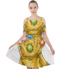 The Infinity Gauntlet Thanos Cut Out Shoulders Chiffon Dress by Maspions