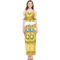 The Infinity Gauntlet Thanos Draped Sleeveless Chiffon Jumpsuit