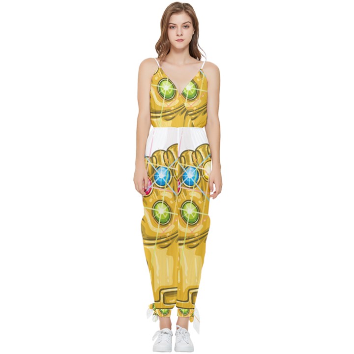 The Infinity Gauntlet Thanos Sleeveless Tie Ankle Chiffon Jumpsuit