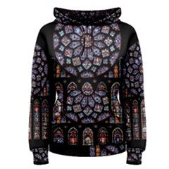 Chartres Cathedral Notre Dame De Paris Stained Glass Women s Pullover Hoodie by Maspions