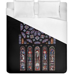 Chartres Cathedral Notre Dame De Paris Stained Glass Duvet Cover (california King Size)