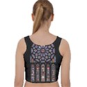 Chartres Cathedral Notre Dame De Paris Stained Glass Velvet Racer Back Crop Top View2