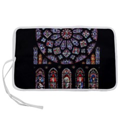 Chartres Cathedral Notre Dame De Paris Stained Glass Pen Storage Case (m)