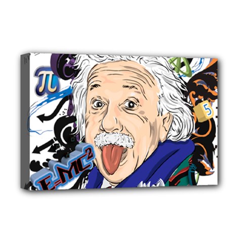 Albert Einstein Physicist Deluxe Canvas 18  X 12  (stretched)