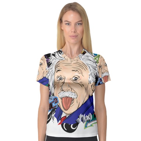 Albert Einstein Physicist V-neck Sport Mesh T-shirt by Maspions