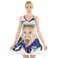 Albert Einstein Physicist V-neck Sleeveless Dress