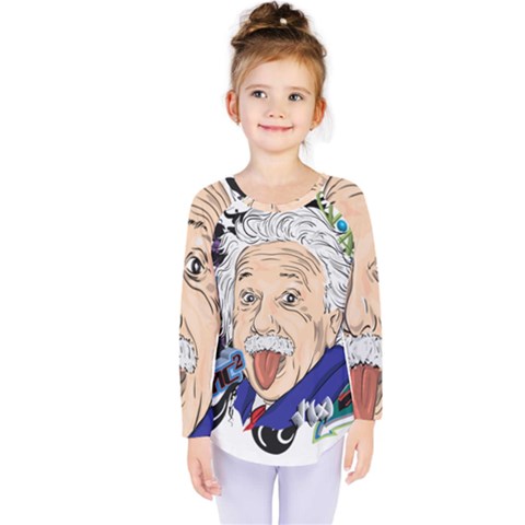 Albert Einstein Physicist Kids  Long Sleeve T-shirt by Maspions