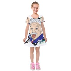 Albert Einstein Physicist Kids  Short Sleeve Velvet Dress