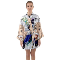 Albert Einstein Physicist Long Sleeve Satin Kimono