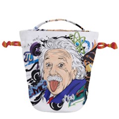 Albert Einstein Physicist Drawstring Bucket Bag by Maspions