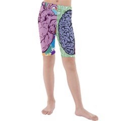 Brain Heart Balance Emotion Kids  Mid Length Swim Shorts