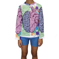 Brain Heart Balance Emotion Kids  Long Sleeve Swimwear