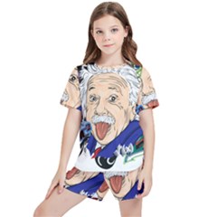 Albert Einstein Physicist Kids  T-shirt And Sports Shorts Set by Maspions