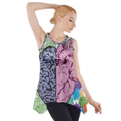 Brain Heart Balance Emotion Side Drop Tank Tunic