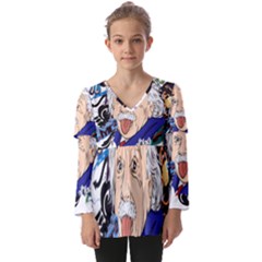 Albert Einstein Physicist Kids  V Neck Casual Top by Maspions