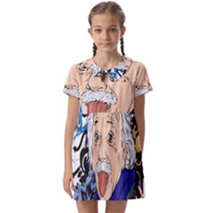 Albert Einstein Physicist Kids  Asymmetric Collar Dress